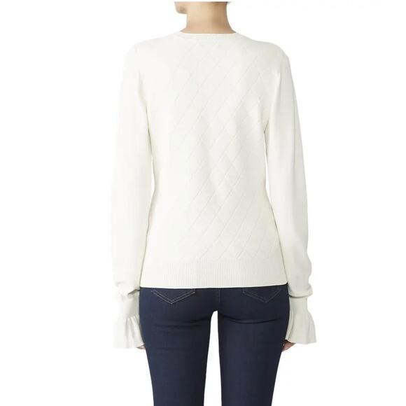 Opening Ceremony Compact Flare Sleeve Knit Cream Crewneck Sweater MEDIUM - Picture 2 of 11